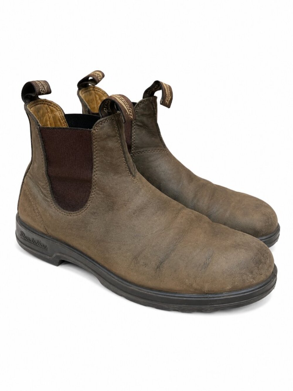 Blundstone Rustic Brown Chelsea Boots Men Size us 12 Leather Slip On Work Casual